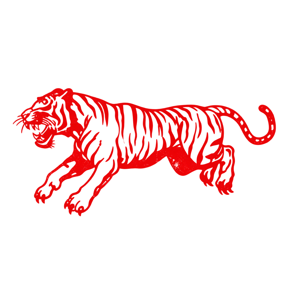 ALPHES red tiger emblem on a white background